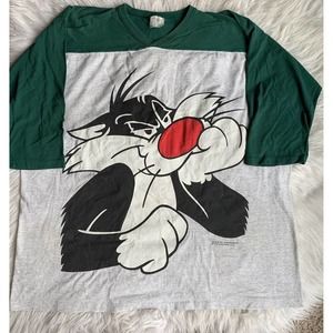 Vtg '94 Warner Brothers Sylvester the Cat USA baseball T